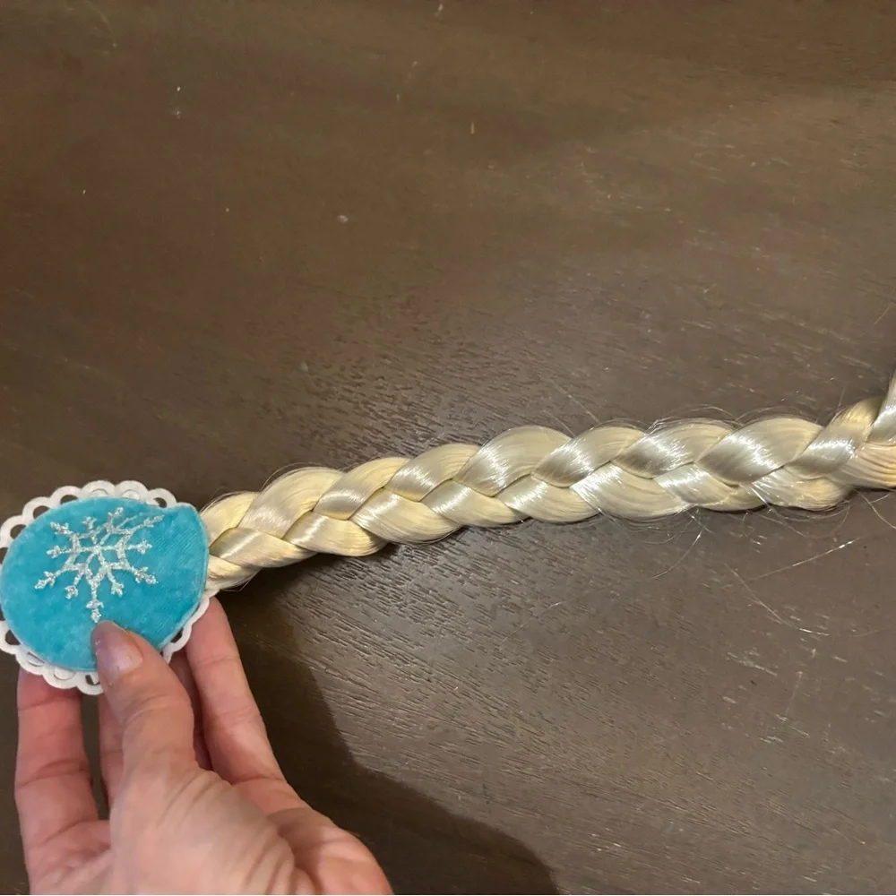 Kids Elsa Snowflake Braided Hair Clip - Silver/White